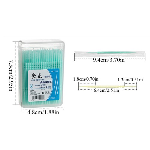 200 Interdental Sticks Dental Floss Teeth Tooth Toothpick Oral Care Clean Brush - Picture 3 of 20