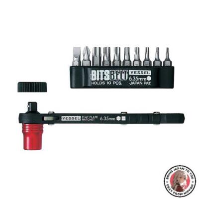 NEW VESSEL Torx plate ratchet driver screw catch with 10 bits TX-12MC