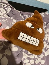 Gritting teeth, angry Poop Emoji Pillow