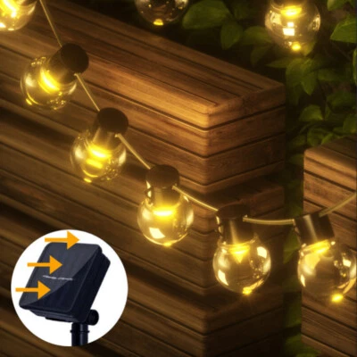 5M Solar LED Lichterkette Außen Warmweiß Retro Stil Garten Weg Dekoration - Bild 1 von 4