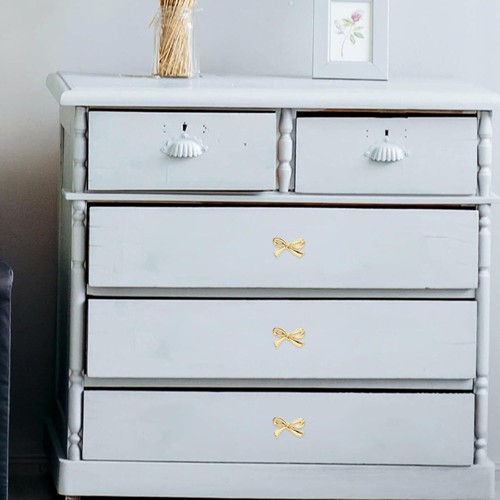 DOITOOL Brass Bow Shape Cabinets Knobs: Gold Drawer Pulls Decorative - 第 8/9 張圖片