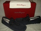 100% AUTHENTIC NEW MEN FERRAGAMO ATLANTE SUEDE BLUE DRIVERS/MOCCASINS US 9 — photo 4