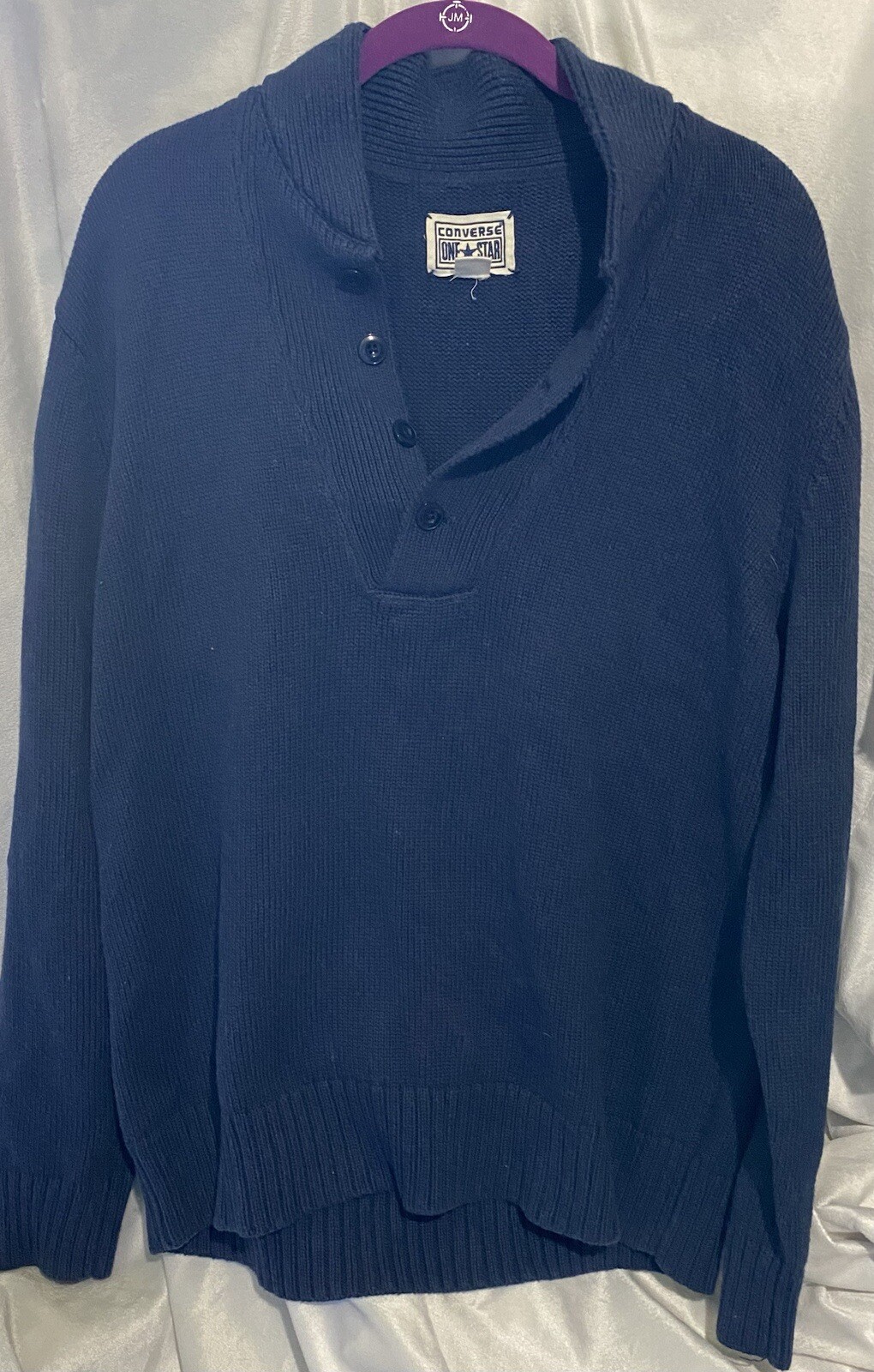 Converse One Star Pull Over Dark Blue Sweater Size XL