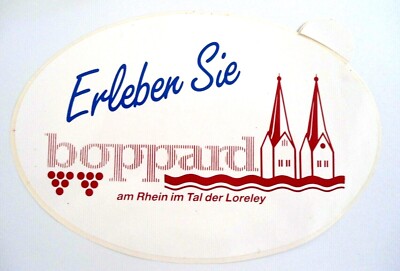 Souvenir-Aufkleber Boppard St. Severus Tal der Loreley Mittelrheintal 19x13 cm
