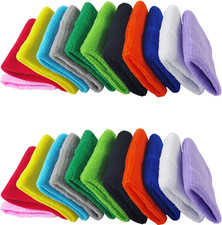 NSBELL 24PCS Colorful Sports Wristbands Cotton Sweatband Wristbands Wrist Sweatb