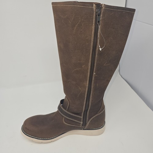 Durango 14 Inch Engineer Wedge Boots Slate Brown Leather Fashion Womens 7W - Picture 5 of 8