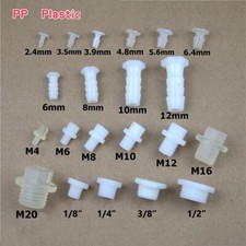 Barbed Blanking Plug Male Thread End Cap Hose Pipe Tubing Various PP Plastic