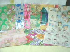 Vtg WRAPPING PAPER--Gift Wrap--- *Asst Prints*--16 Single Sheets--Unused