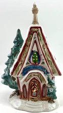Winters Woodland Church 2012 Tea Light Candle House Ceramic Heather Goldminc