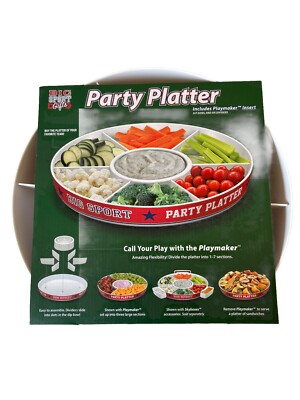 NEW Wisconsin Badgers Tailgate / Party Platter With 7 Bonus Dip Trays
