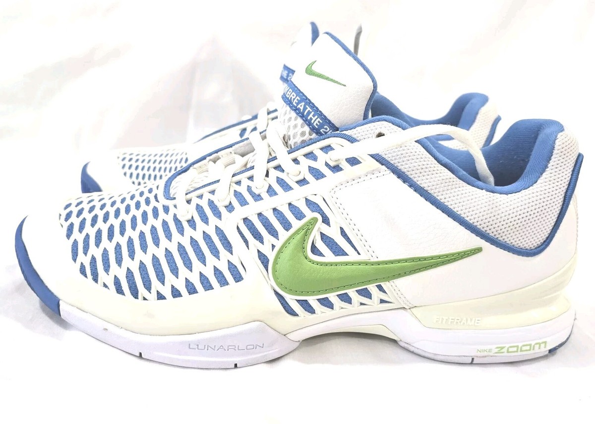Nike Zoom Fit Frame Lunarlon Dragon Women's Shoes White and Blue Sz 11  Sneakers
