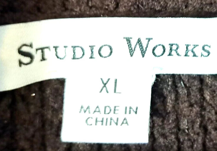 Suéter Cuello Alto Para Mujer XL Marrón con Brillos Pullover Grueso (ish) Tejido Foto 3 de 4