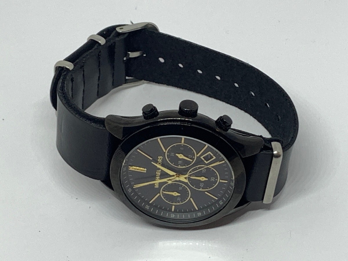 Michael Kors MK6253 Women\'s Black Leather Analog B Michael Kors Ladies Watch Runway MK6683 | Watches Prime main image 4