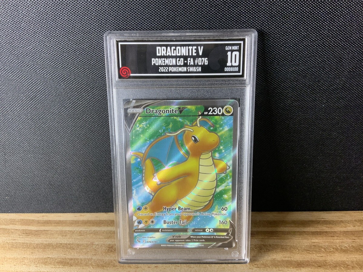 Pokémon 2022 Pokemon GO Full Art Dragonite V #076 Ultra Rare PSA