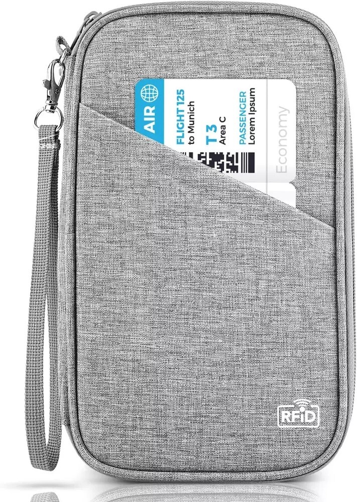 Waterproof Passport Holder for Family Travel Document Storage Premium Wallet Case  -image