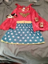 Rubie's Wonder Women costume 5 pcs multicolor one size cape girl's Lg dress