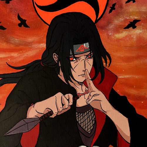 Itachi Uchiha NEON painting effect under the UV LIGHT ONLY. 3 tapes included. - Picture 5 of 6