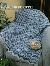 NEW TRUE BLUE RIPPLE ANNIE'S CROCHET QUILT  AFGHAN CLUB PATTERN INSTRUCTIONS