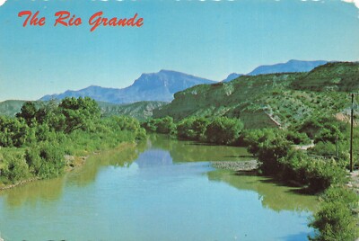 Postcard TX Rio Grande River Elephant Butte Lake CO NM Mexico Border Shore 6x4