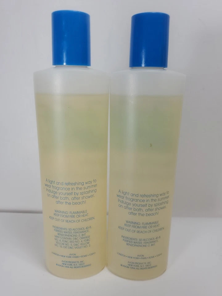 (2) Botellas muy raras de perlas Avon y encaje refrescante corporal colonia salpicaduras 8 oz Foto 2 de 4