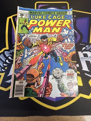 LUKE CAGE,POWER MAN #44 1977 SHARP VF MINUS LUKE LEAVING FOR CHICAGO,MACE