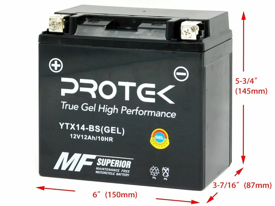 YTX14-BS YTX14H-BS GYZ16H GEL Battery for 2002-2016 Suzuki V Strom DL1000 SV1000 - Image 3 of 4