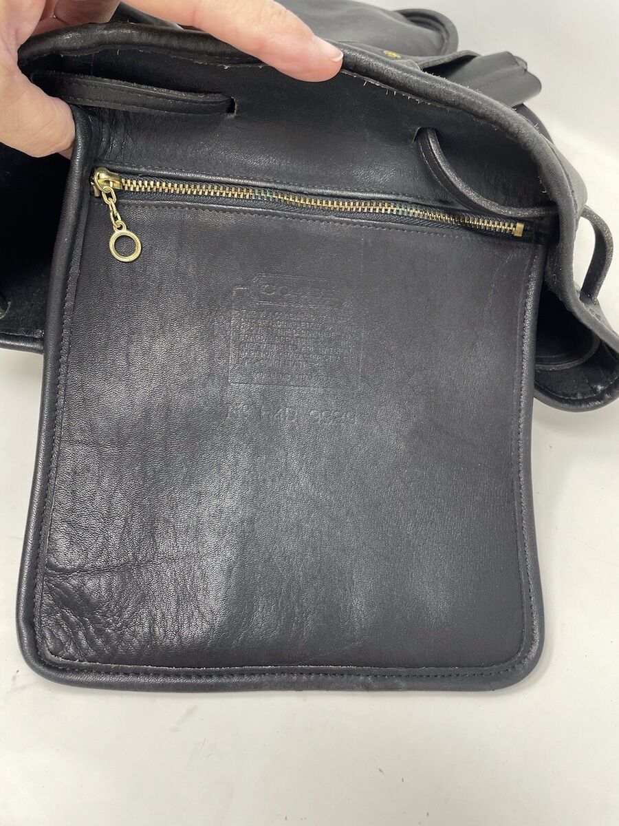 Vintage Coach #9929 Black Leather The Sling Bag Drawstring Vintage Coach #9929 Black Leather The Sling Bag Drawstring