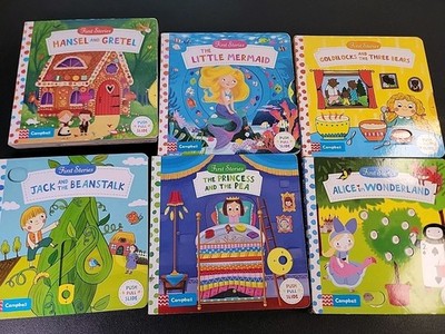 6 Campbell First Stories Books Push Pull Slide Alice In Wonderland 