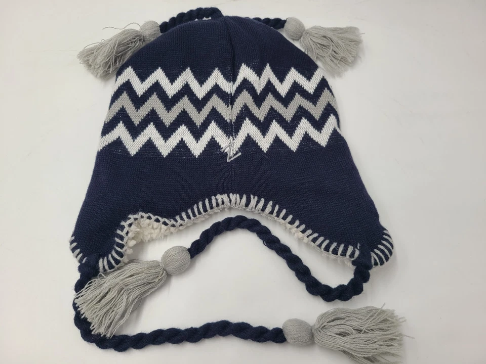 Utah State Aggies Ear Flaps Tassels (Fits Small) Beanie Winter Knit Hat Cap NCAA - Image 2 of 4
