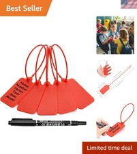 100 Red Blank Plastic Tags for Labeling Waterproof Hanging Labels Writable Ta...