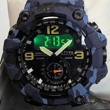 NEW Activa X Invicta BlackOps Digital Men's Watch 56mm, Camouflage Blue