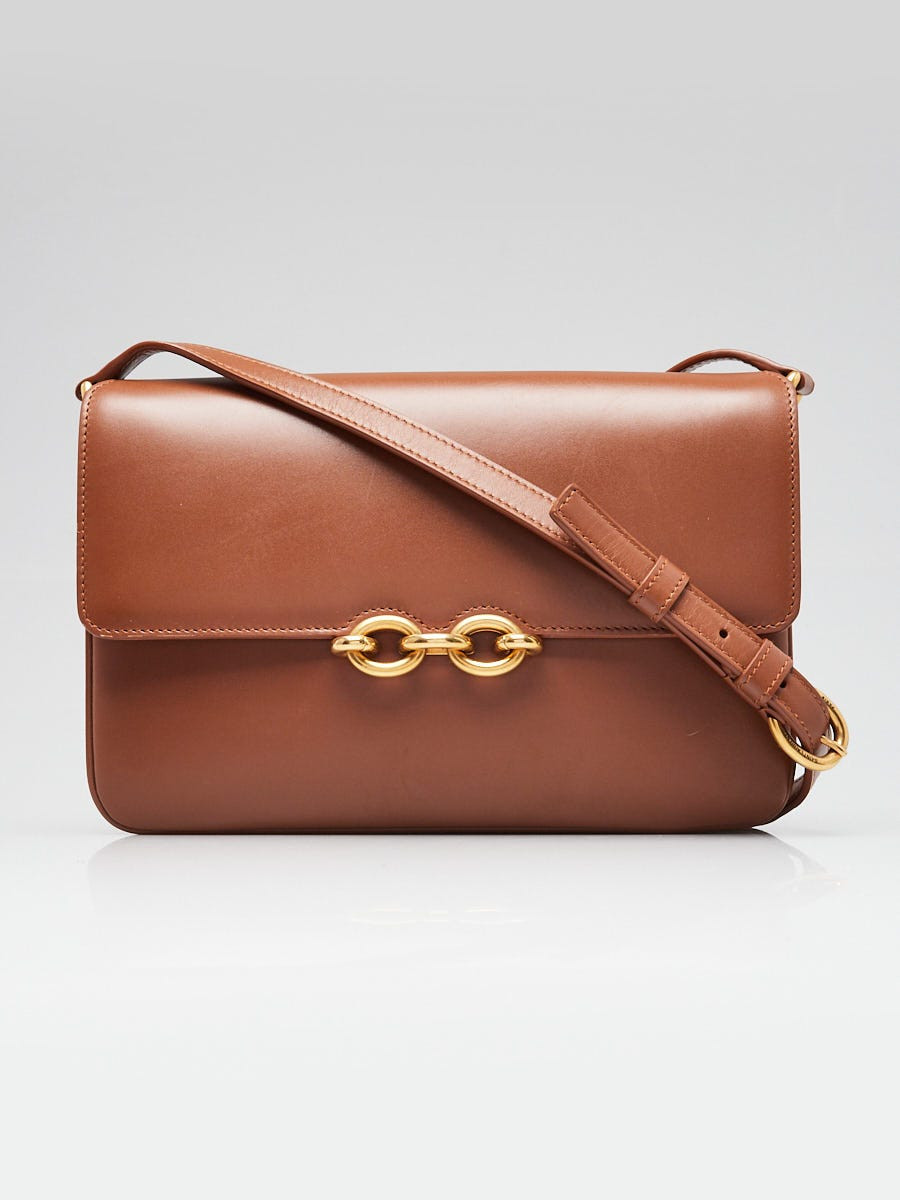 Yves Saint Laurent Le Maillon Brown Leather Crossbody Bag