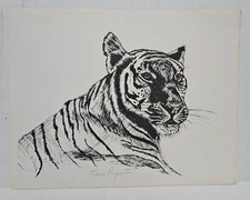 NOS Vintage Pencil Signed Listed Artist Teri Paquette 8.5x11 Paper Art Drawing