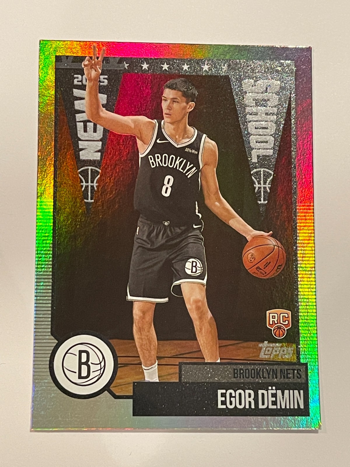 2025-26 Topps Flagship NBA Nets Egor Demin New School Rookie Insert #NS-8