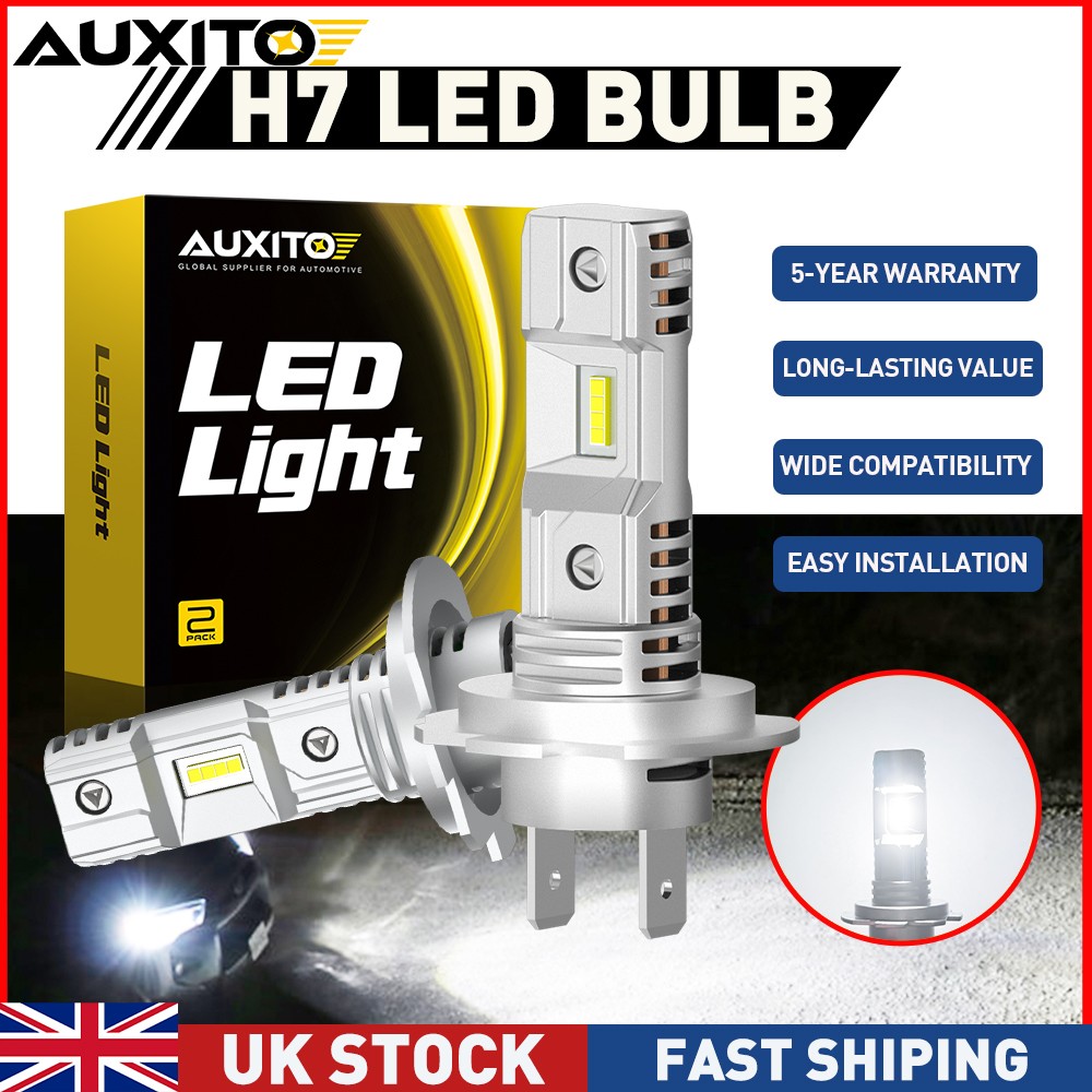 2X AUXITO H7 LED Headlight Bulb Conversion Kit High LowBeam 6500K Super Bright