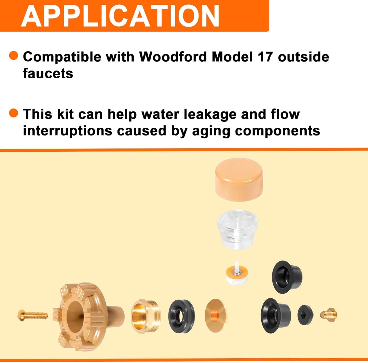 For Woodford Model 17 Faucets RK-17MH Wall Hydrant Metal Handle Repair Kit