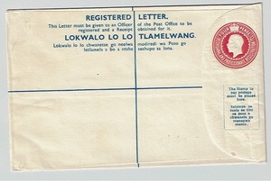 Bechuanaland Protectorate 1932 KGV 4d registration envelope.
