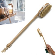 Premium Natural Bristle Wooden Bath Shower Body Back Dry Skin Brush: Ideal for S