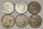 Lot Of 6 Peace Silver Dollars 1922, 1922 D&S, 1923 D&S, 1926 S 90% Silver P1