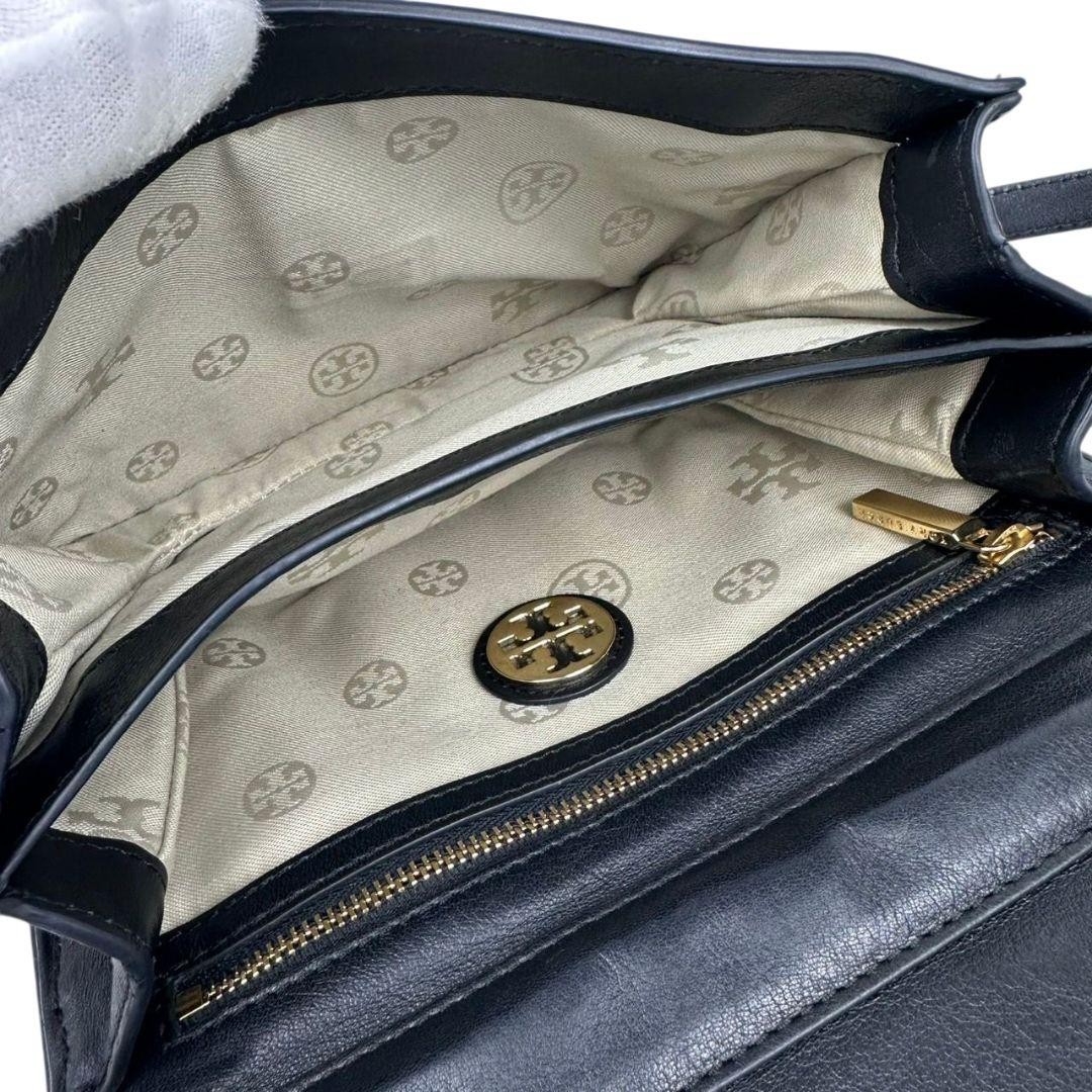 Tory Burch Shoulder Bag Flap Turnlock Suede Leather Black Women's From Japan thumbnail 14