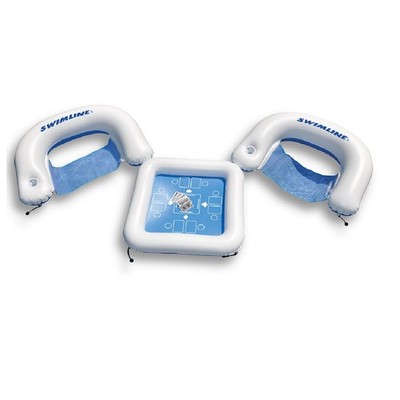 Pool Central 3-Piece Water Sport Floating Game Deck Chairs with Waterproof Cards