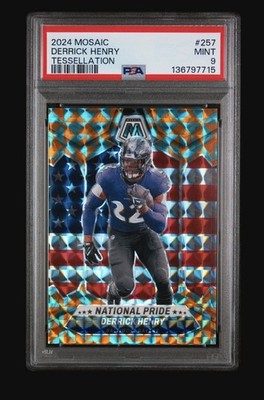 2024 Panini Mosaic Tesselation Derrick Henry #/15 SSP PSA 9 Pop 2 None Higher