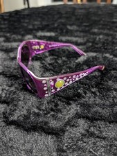 Kameleon KSG6 Purple Wraparound Sunglasses Floral Y2K Retro Shield Style