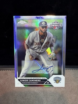 2023 Topps Pro Debut Chrome Junior Caminero #PDC-139 Refractor Auto /99 (AU, RC)