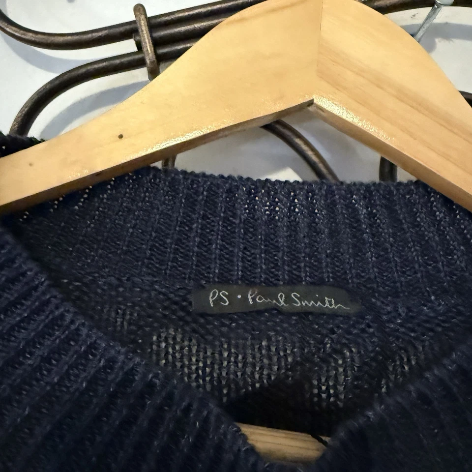 PS Paul Smith Lightweight Semi-Sheer Navy Crewneck Sweater Men’s Large - Image 4 of 4