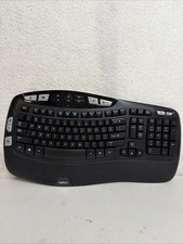 Logitech K350 Wireless Wave Keyboard Ergonomic Design NO USB DONGLE Tested