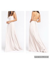 Show Me Your MuMu Godshaw Goddess Gown Large Champagne Luxe Satin Formal Prom