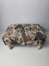 Footstool Fabric Dog Print Design With Drawer Cottagecore Home Decor Chic