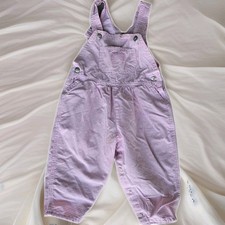 Vintage OshKosh B'gosh Pink Gingham Check Overalls Girls Baby Toddler 24 Months
