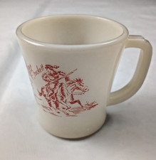 Fire King Milk Glass Mug - Davy Crockett Edition